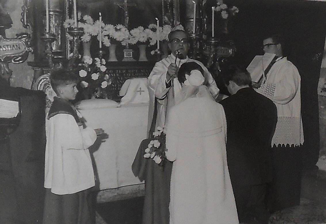 Trauung in der Kapelle von Gut Oberstockstall, 1966